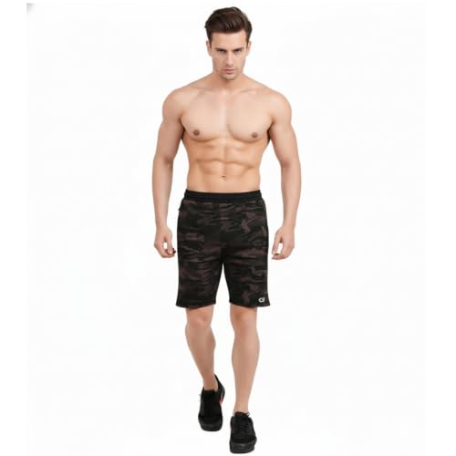 Image of GYMIFIC Shorts Pant for Men Military Camouflage Pattern | Lightweight Running & Sports Shorts for Men