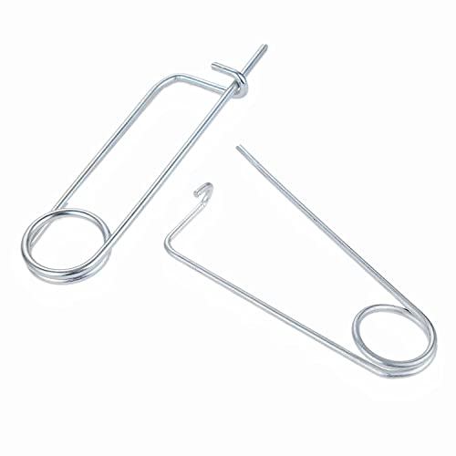 Steel Brooch Shape Cotter Safety Pins Spring Pin， Quick Lock Brooch Locking Fastener for Farm Lawn Garden Hitch (Size:6X132mm,2pcs)