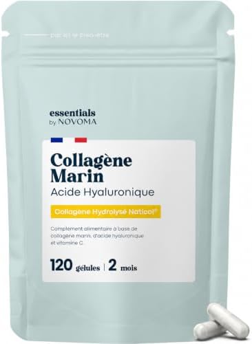 Collagene Marin + Acide Hyaluronique + Vitamine C, 120 Gélules - ...