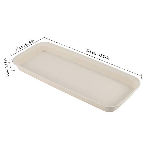 Zeonhak 10 Pack 15.5 X 6.7 Inches Rectangular Plastic Plant Saucer Drip Trays, Strong Plastic Plant Pot Saucers, Durable Plant Tray For Indoor And Outdoor Various Plants #TOP1