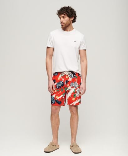 Superdry Para Hombre. M7110432A PantalóN Corto Bermuda Rojo (M), Casual, AlgodóN - 6