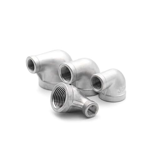 Reductor de rosca hembra SS304 codo 90 grados BSP 1-1/2 a 1 de acero inoxidable 2