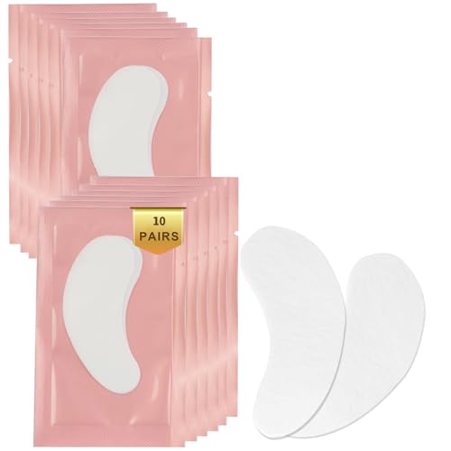 10 Pares Parches para Pestañas, Almohadillas para Extensiones de Pestañas, Eyelash Extension Pads (Rosa)