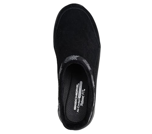Skechers Skechers Women's EASY GOING - SEASONAL GRACE, Webbed Chevron Trim Open Back, Black/Black, 9.5M