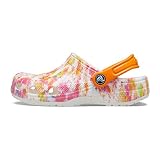 Crocs Classic Tie Dye Clogs (Little Kid/Big Kid), Orange Zing Splatter Dye, 1 Little Kid