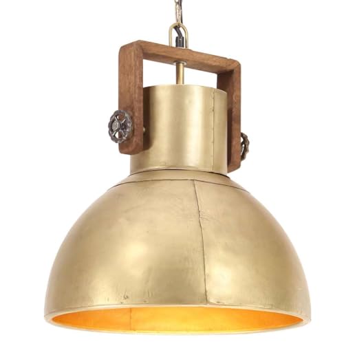 Image of vidaXL Industrial Hanging Lamp Ceiling Pendant Vintage Look Light Fixture Shade Living Room Bedroom Home 25 W Brass Round 40 cm E27