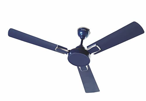 Image of Surya Blaze 1200MM Ceiling Fans | for up-beat Living rooms, Bedrooms, Dens, Common Areas, Home and Office (Blue Silver)