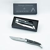 EIDER Navajas de Albacete, Cuchillo plegable,Navaja artesana hecha a mano, (MIKARTA-NEGRA)