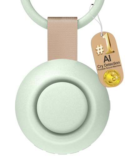 Image of CHICWAY Portable Sound Machine with AI Cry Detection for Baby Adult, Green | 2026 Mom's Choice Awards, 18 Soothing Sound, Bluetooth Rechargeable White Noise Machine for Home Office, Nursery Light