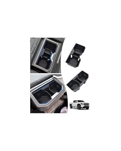 Image of Cup Holder Inserts for Toyota Tacoma 2024 2025 2026 Accessories, Non-Slip TPE Center Console Front & Rear Cup Holder Protector Organizer for Tacoma Interior Accessories