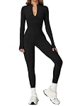 Ecupper – Ecupper Damen Workout Jumpsuit Langarm Ski suit Einteiler Sc