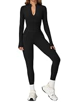 Ecupper – Ecupper Damen Workout Jumpsuit Langarm Ski suit Einteiler Sc