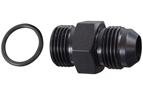 ICT Billet -10AN Flare to 10 Oring ORB Male Fuel Pump Rail Adapter Fitting Flare Hose Plumbing Oil Straight Thread Regulator Port Fluid End Black Anodized F10AN100R