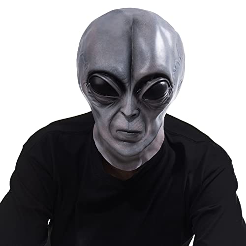 Image of Vmonke Realistic Alien Face Masks Extraterrestrial Encounter Prank Masks Fun Halloween Cosplay
