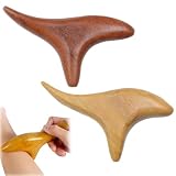2 Stück Massagestick aus Holz - Triggerholz Set, Triggerpunkt Drücker Holz für Ganzkörperpflege, Massage Stock & Trigger Tool, Komfortables Design für Rücken, Hals, Schultern und Hände,Gelb & Rot