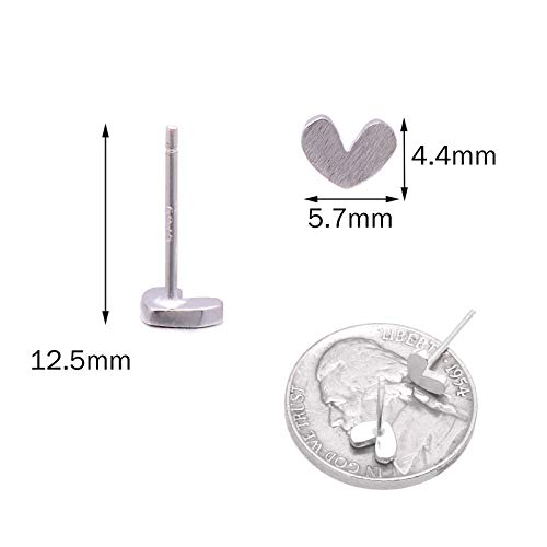 925 Sterling Silver Plated Tiny Heart Shaped Earrings Studs For Women #TOP3