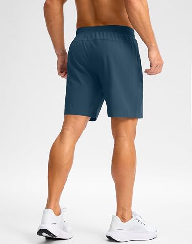 Image of Pudolla Men's Running Gym Shorts with Zipper Pockets 5 inch /7 inch / Lightweight Quick Dry Running Workout Athletic Short