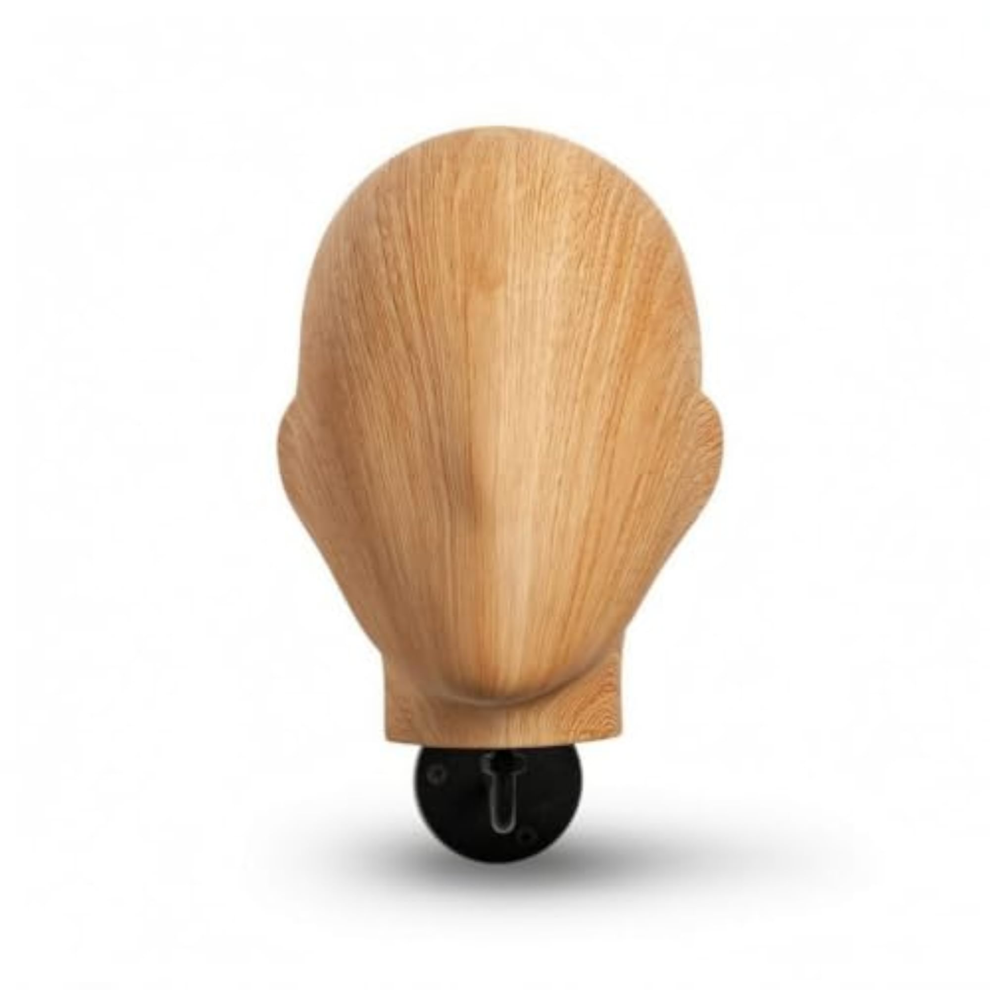 Wood-Grain Hat Display with Metal Arm