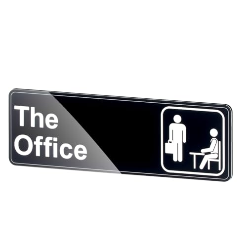 Placa acrílica autoadhesiva (22,5 x 7,5 x 0,2 cm) para puerta, buzón o pared, diseño en blanco y negro