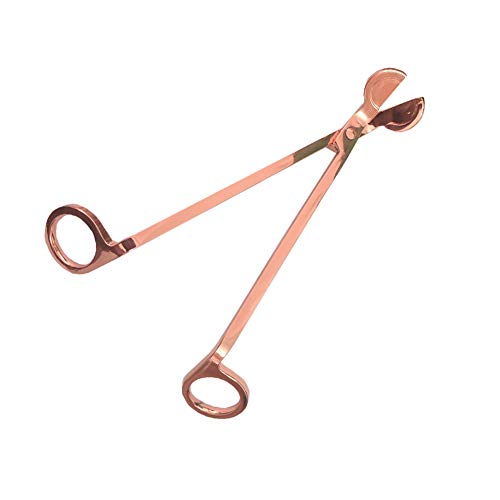 Ainkou Kerzendochtschneider Edelstahl Dochtschneider Cutter Öllampe Kerzenzubehör Trimmer Schere Cutter - 7 Zoll (Roségold)