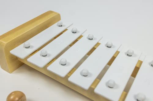 Professional Classic Wooden Glockenspiel Xylophone with 8 Metal Keys for Adults & Kids - Includes 2 Wooden Beaters - Thumbnail 4
