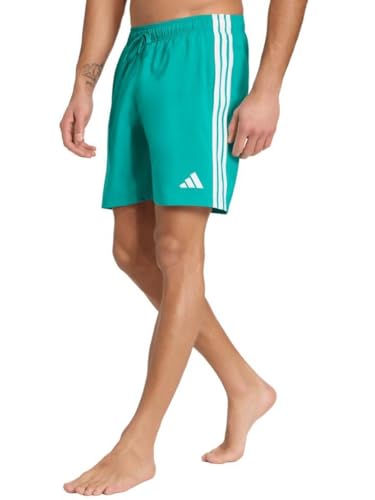 Swimwear adidas Homme 3 Stripes vert M : short de bain 8 inch