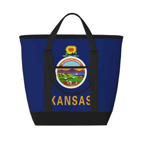 Sac isotherme Kansas grand format réutilisable et imperméable noir