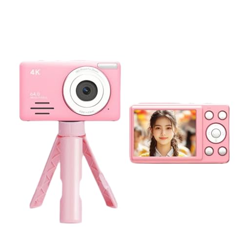 Appareil photo numérique 4K compact rose avec écran HD de 2,88 pouces et zoom 18x
