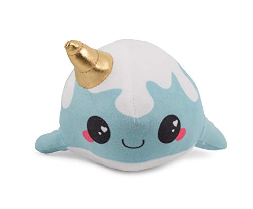 Se7en20 Glitter Galaxy 6-Inch Cute Ice Cream Cone Horn Blue Narwhal Collectible Plush