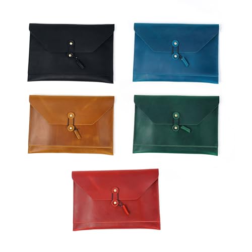 Porte-documents en cuir raffiné avec fermeture à cordon chic pour ordinateur - 7