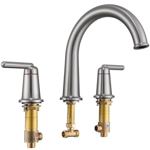 Wintap Roman Bathtub Faucet 2-Handle Tub Filler with Valve Widespread Deck Mounted High Flow Tub Faucet Set Brushed Nickel