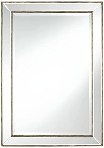 Noble Park Braeden Rectangular Vanity Decorative Accent Wall Mirror Modern Beveled Matte Distressed Bronze Wood Frame 28" Wide For Bathroom Bedroom Living Room Home House Office Entryway #TOP1