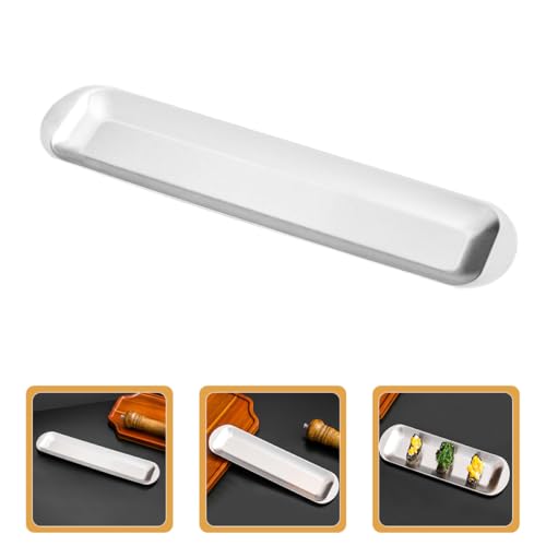 Plato rectangular de acero inoxidable para sushi 14.57 in miniatura 7