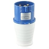 32A 3-Pin IP44 Industrial Waterproof Wall Mounted Socket, 220-250V, Brass Contact Pins, Flame-Retardant Housing, for Caravans, Campers & Outdoor Electrical Installations