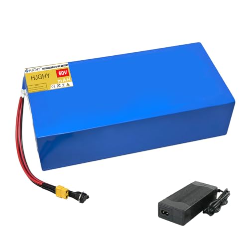 HJGHY 60V 10Ah 15Ah 20Ah Lithium Li-ion Battery 60 Volt Electric Motorcycle Battery 72V 20Ah with BMS Protection Board and Charger for 750W 1500W Moped Motorcycle Motors,Xt60,60V 10Ah