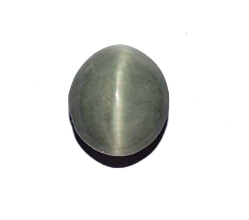 Œil de chat indien naturel vert 6,60 carats, gemme ovale de qualité supérieure
