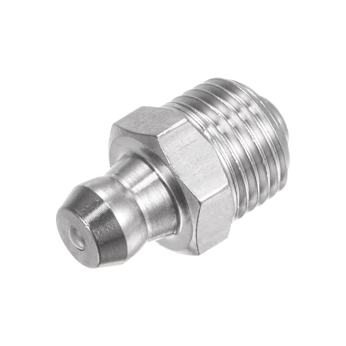 Image of uxcell 304 Stainless Steel Straight Grease Fitting M10 x 1mm Thread Hydraulic Grease Fitting Accessories, 15Pcs