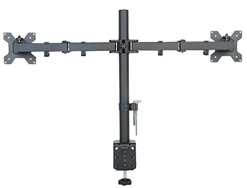 Rife Dual Monitor Mount | Fully Adjustable VESA Stand | Fits 17-27 inch Screens | Heavy-Duty Steel | Integrated Cable Management | Clamp and... - Image 3