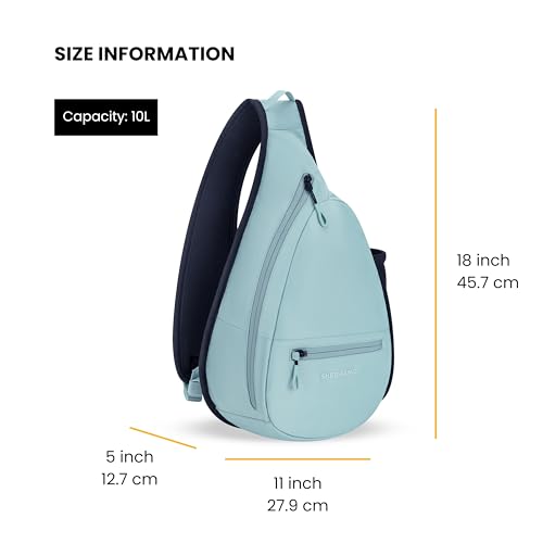 Image of Sherpani Esprit, Sling Backpack, 10L Travel Bag, Right-Handed Shoulder Sling Purse, Crossbody Backpack, Travel Gifts, RFID Protection (Surf)