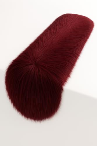 FabricLA Burgundy Table Runner | Faux Fur Table Runners | 24 X 72-Inch Long Fluffy Snow Christmas & Holiday Decor | Dining Table Runner