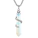 Beadnova Hexagonal Pile Natural Opalite Gemstone Crystal Pendant Snake Chakra Healing Point Pendant Necklace Gift Box Packing