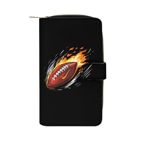 Rocket Football Fashion Women's Wallet RFID Blocking Bifold Clutch Purse Compact Card Holder 19.7x11x3.5cm