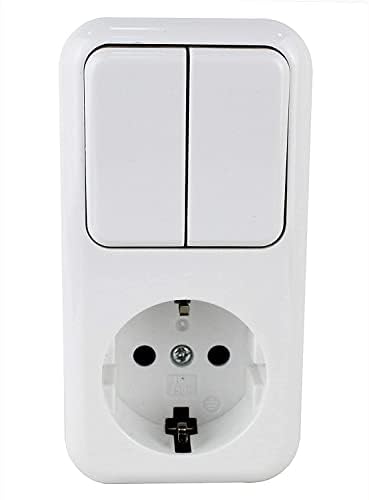 Base schuko - base con doble interruptor, montaje en superficie, ideal para conexiones eléctricas seguras y funcionales
