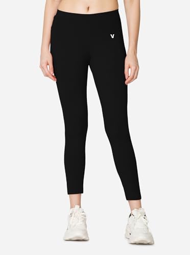 Image of VSTAR PL02 Women Ankle Length Stretchable Slim Fit Leggings with Secured Side Pocket | Moisture-Wicking | Soft Waistband & Cotton-Elastane Fabric