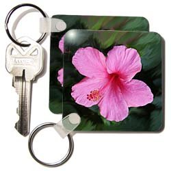 Porte-clés Rose hibiscus 3drose grand format 5,7 x 11,4 cm résistant - 2