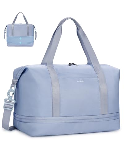 ECOHUB for Ryanair Cabin Bags 40x20x25, Expandable Underseat Hand Luggage Bag, Foldable Carry On Bag with Removable Wet Pocket, Water-Resistant Overnight Hospital Weekend Bag for Women (Grey) ECOHUB for Ryanair Cabin Bags 40x20x25, Expandable Underseat Hand Luggage Bag, Foldable Carry On Bag with Removable Wet Pocket, Water-Resistant Overnight Hospital Weekend Bag for Women (Grey)