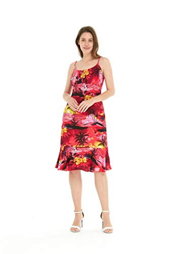 Image of Hawaii Hangover Family Matching Hawaiian Clothes, Sunset Red | Family matching Hawaiian outfits, Sunset Red, lightweight rayon, machine washable, tropical floral print, luaus, cruises