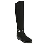 LifeStride Womens Brooks Tall Wide Calf Riding Boots Black Microsuede 9 M