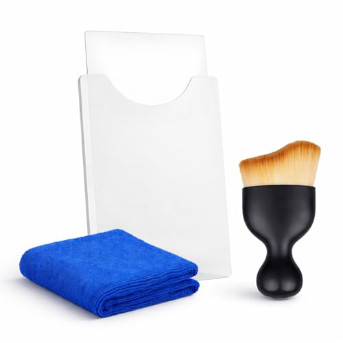 Image of AutokraftZ Card Holder for Car Windshield with Mini Brush| Transparent Cover | Access Cards - Strong Adhesive Sticker Mount, Easy Insert & Remove | Durable Anti-Slip Design for All 4-Wheelers