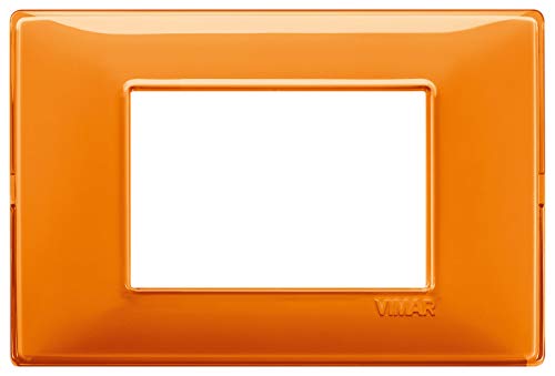 Plaque de finition 3 modules Vimar Plana 14653.48 Reflex couleur orange - 2